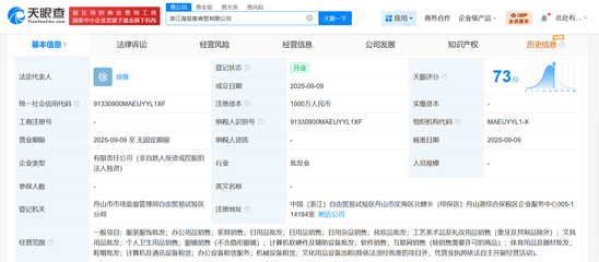 海馬體跨界布局 成立海笙星商貿(mào)公司，注冊資本1000萬進(jìn)軍工藝美術(shù)品與禮儀用品市場